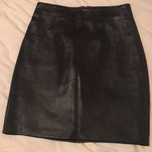Black leather skirt